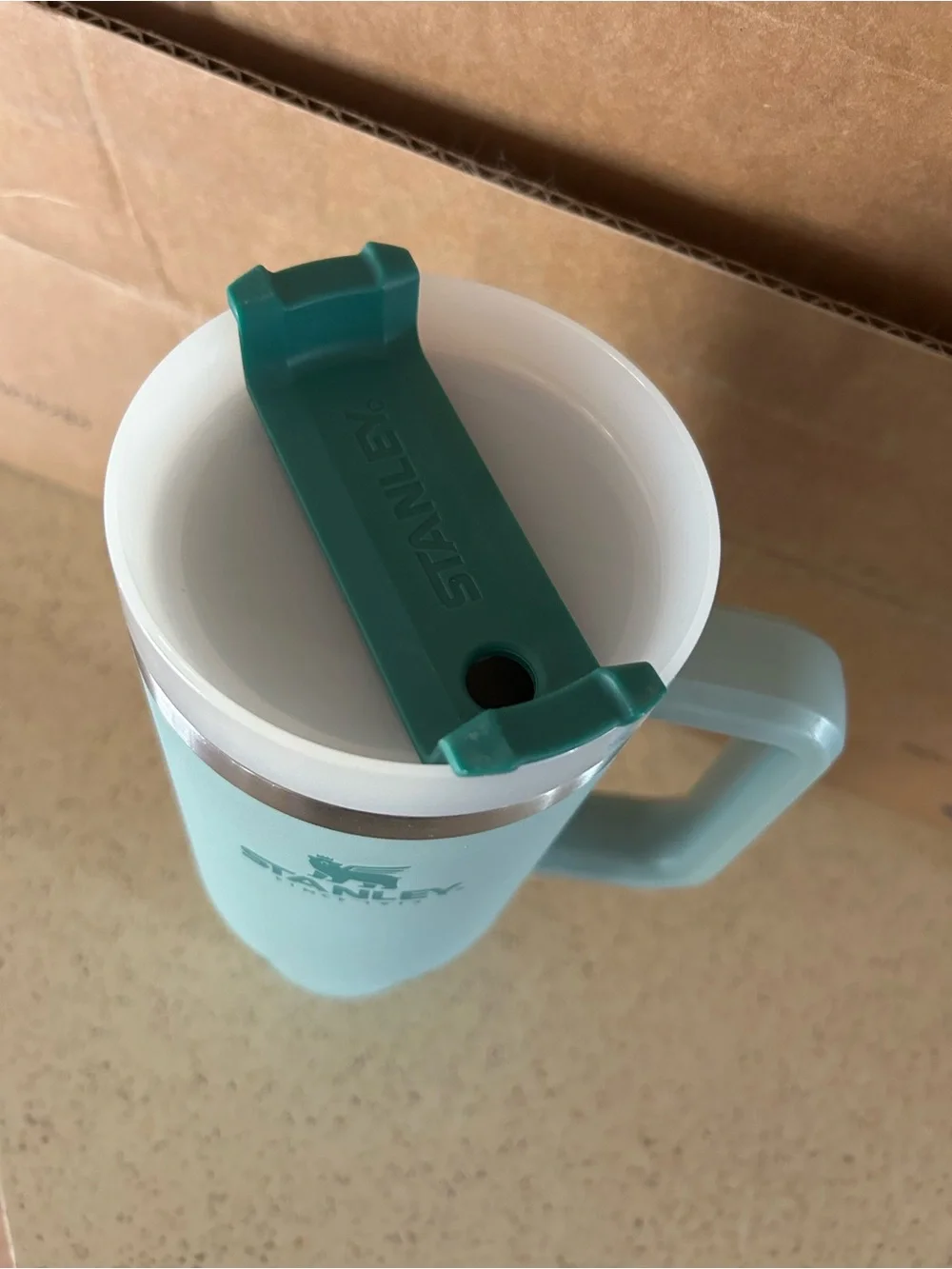 Stanley Seafoam Green Insulated Travel Mug with Handle